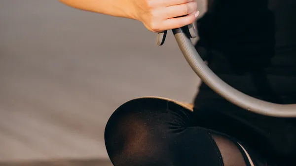 Woman practicing yoga pilates