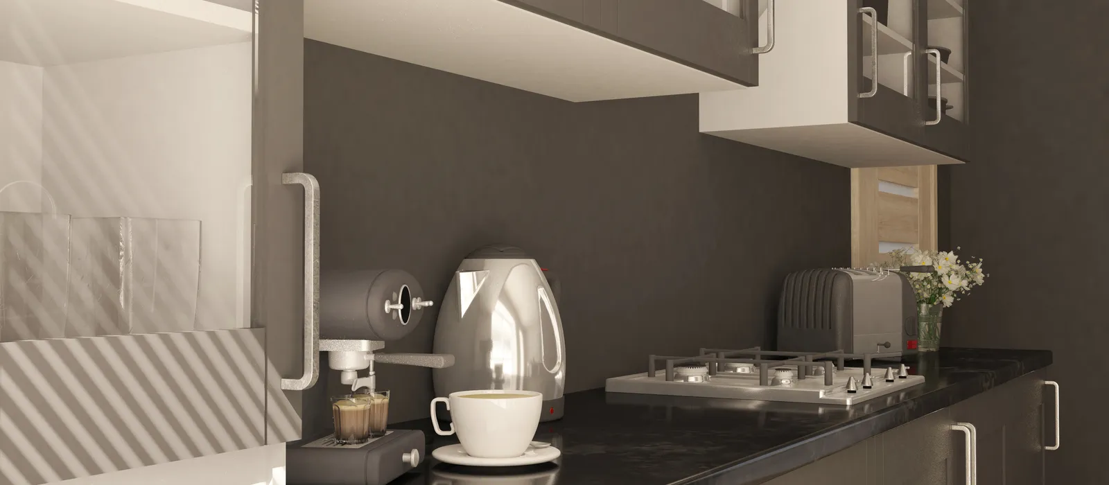 Render 3d contemporary kitchen