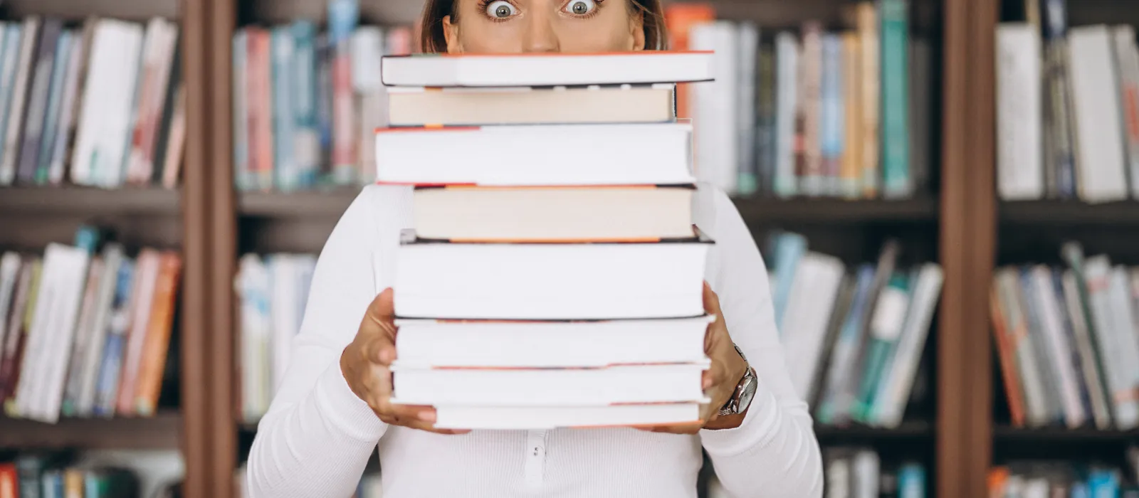 Student woman studying library