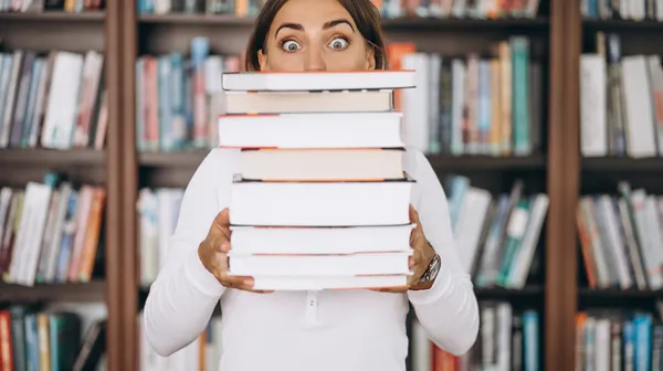 Student woman studying library