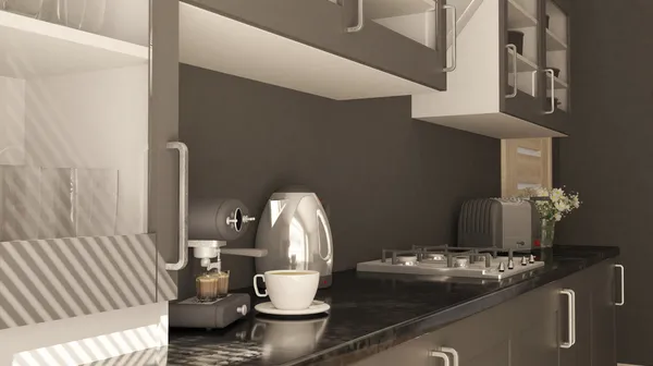 Render 3d contemporary kitchen