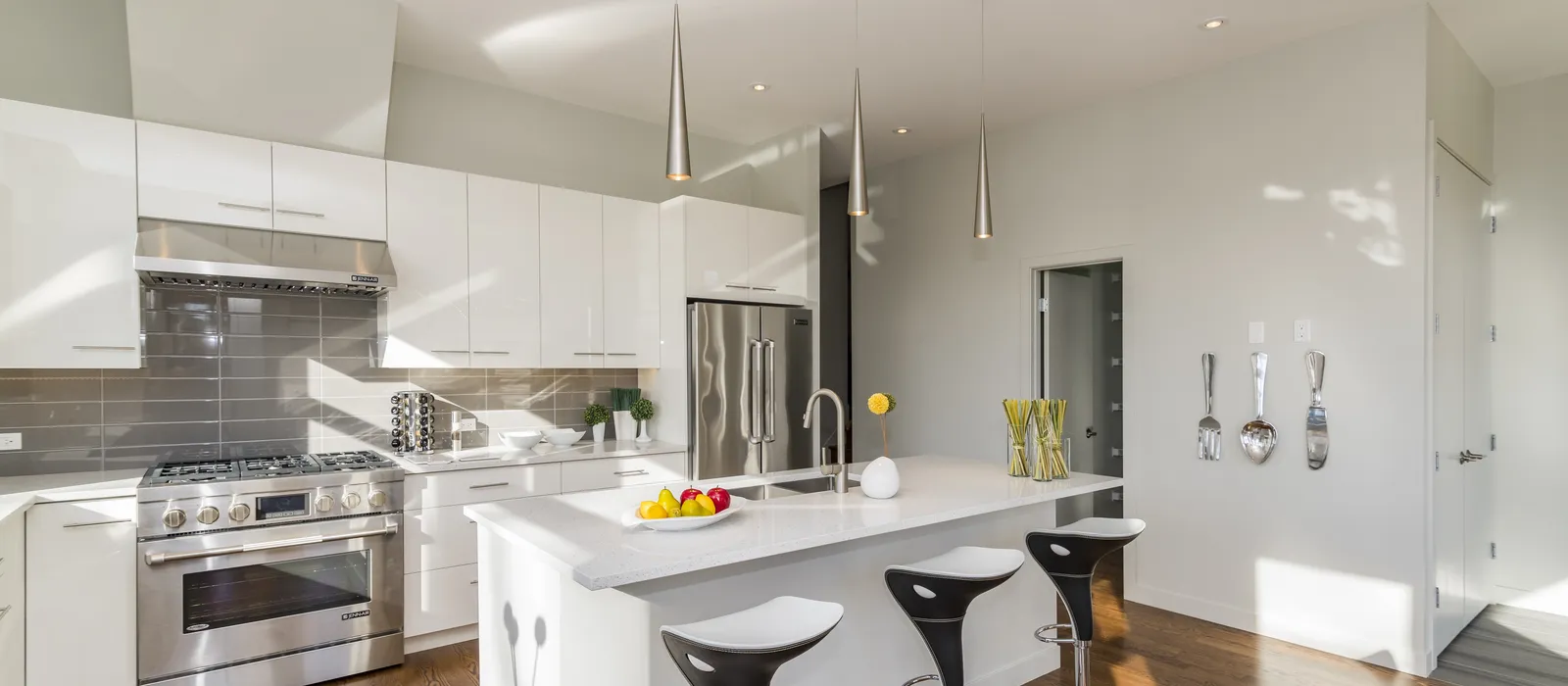 Beautiful shot modern house kitchen