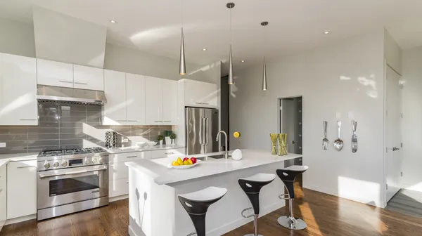 Beautiful shot modern house kitchen
