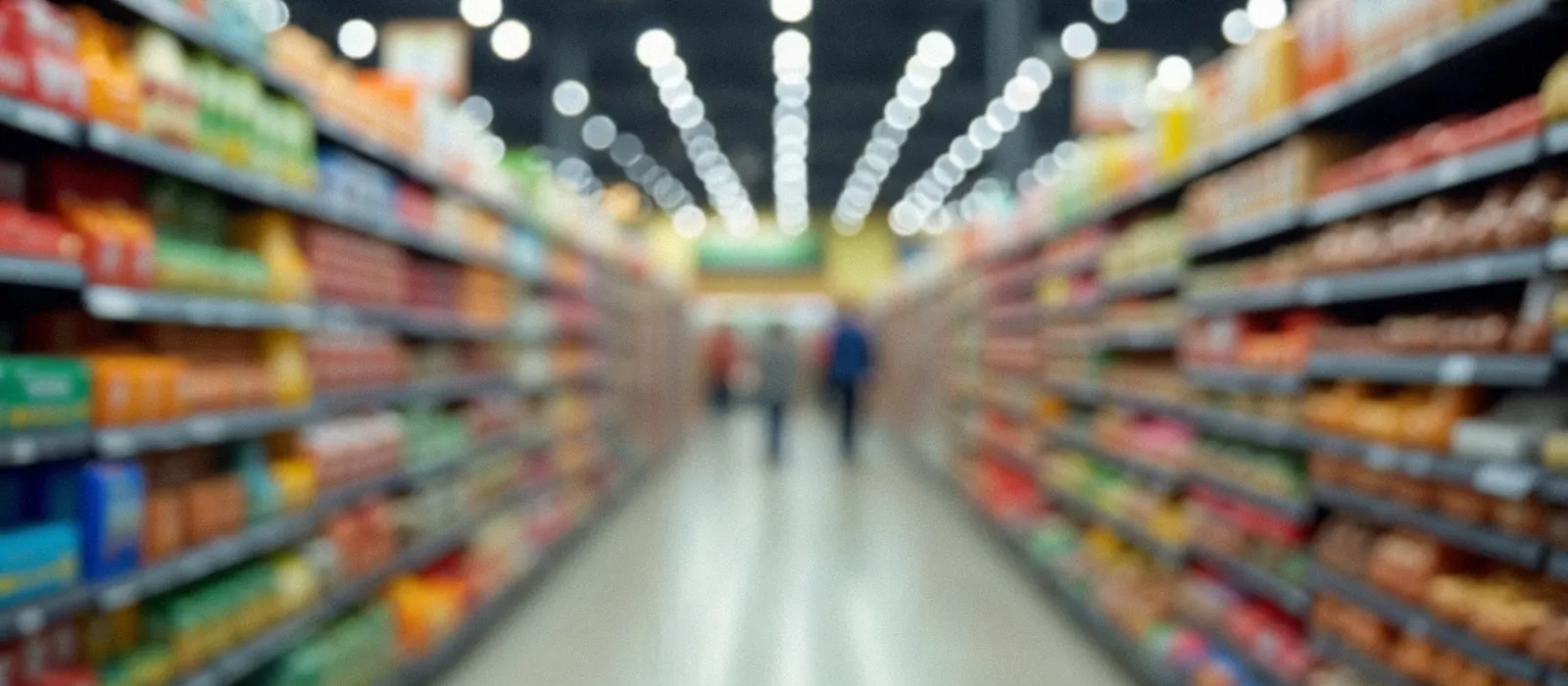Blurry supermarket aisles