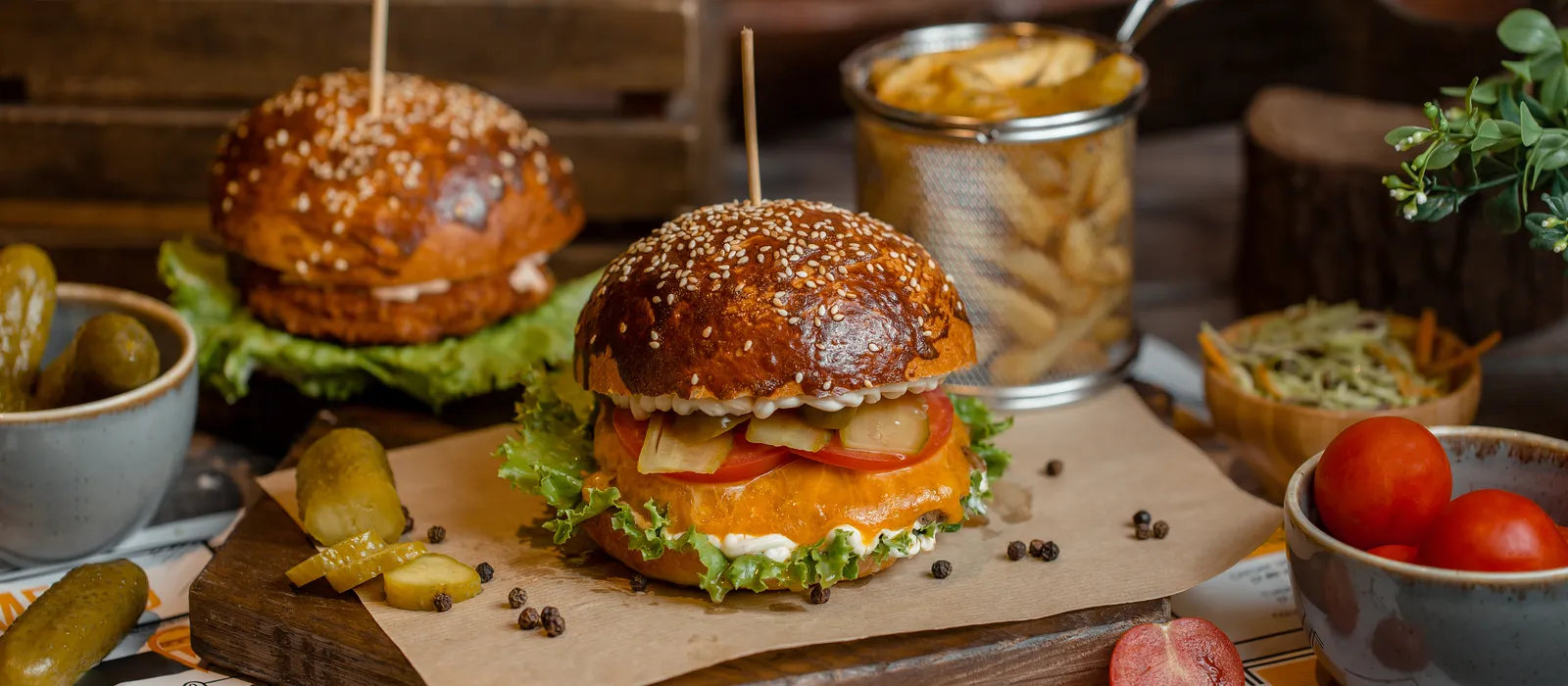 Cheeseburger menu with melted cheddar