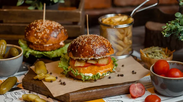 Cheeseburger menu with melted cheddar