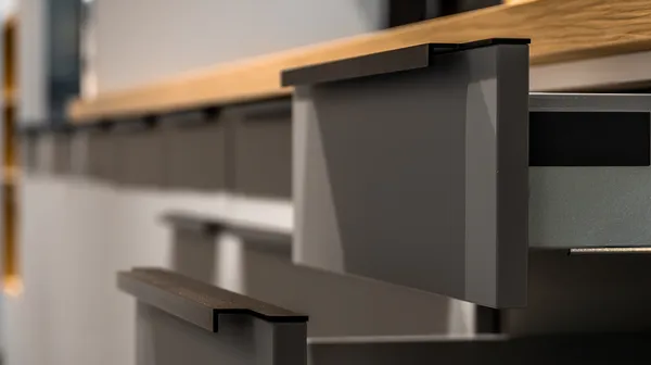 Modern kitchen drawers with minimalist fronts ergonomic storage solution
