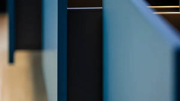 Open drawers linear led blue modern 1