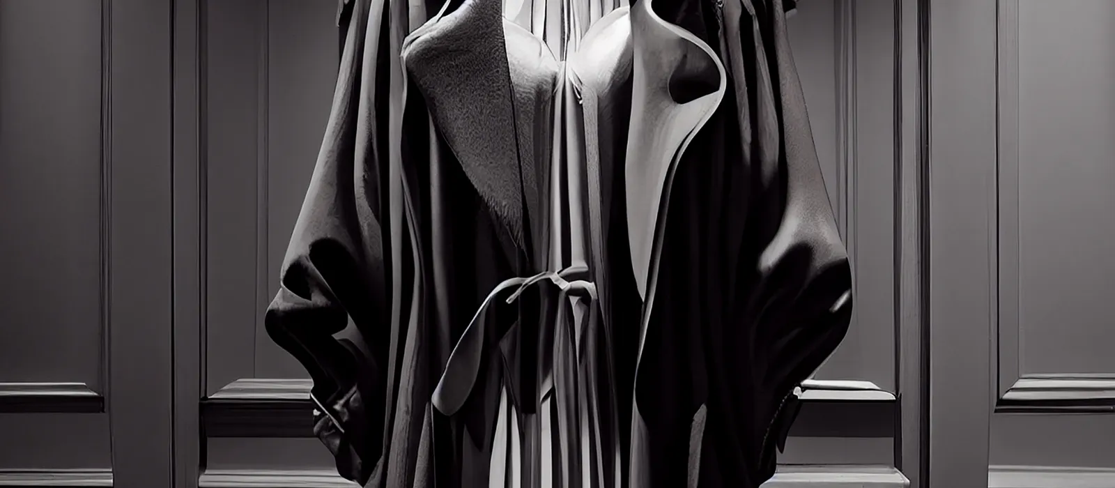 Fashion store showcases elegant black white collection generated by ai