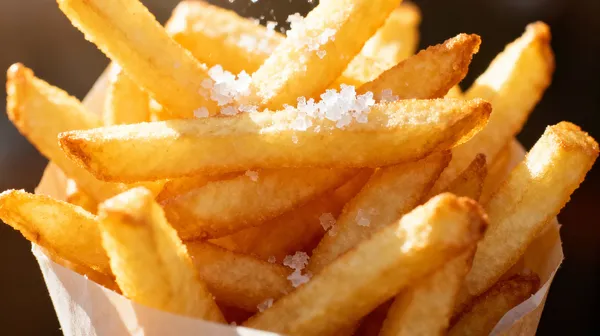 Close up delicious fries